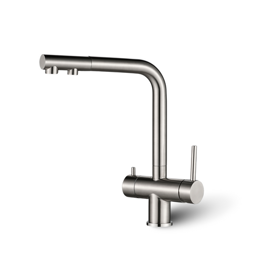 Wasserhahn 4 Wege Edelstahl  L -Auslauf